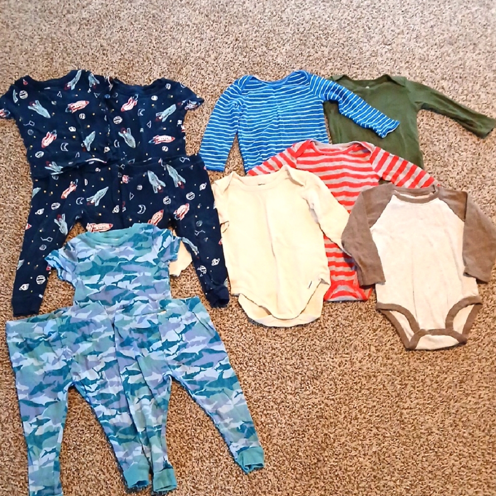 Assorted 18 months Baby Onesies and Pajamas Set